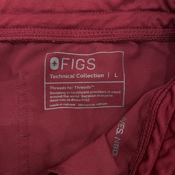 Figs Zamora Jogger Scrub Pants - Large, Burgundy - Picture 4 of 4